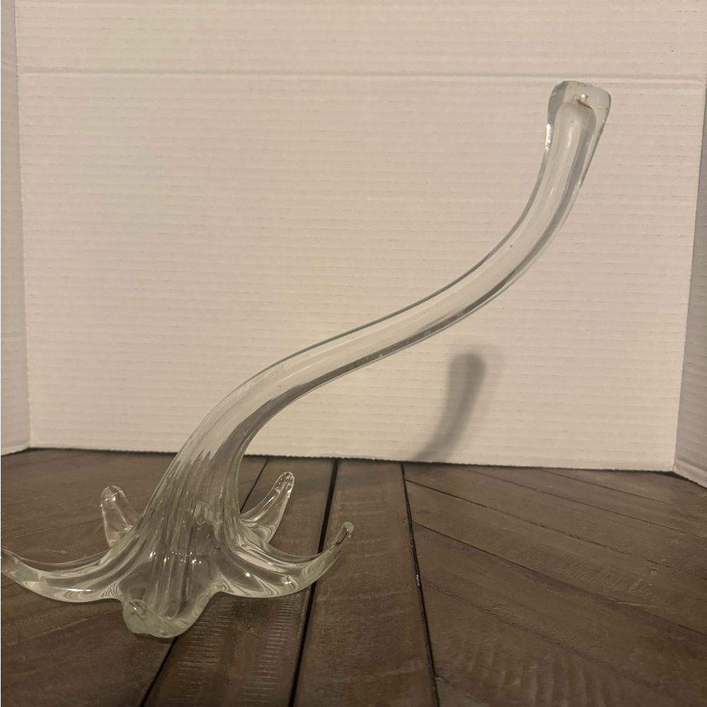 Clear Lily Hand Blown Glass Decorative